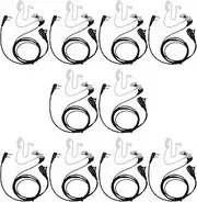 GoodQbuy 2 Pin PTT Mic Covert Acoustic Tube Earpiece Headset for Icom Radio IC-F24S IC-F31 IC-F3 IC-F3S IC-F4 (Pack of 10)