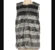 Ruby Rd. Shimmer & Shine Striped Faux Fur Vest