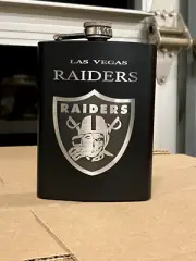 Raiders Flask w/ laser personalization 8oz with fill funnel FREE ENGRAVING