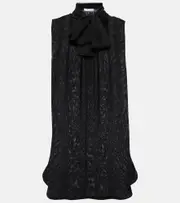 [Max Mara] Max Mara Mela bow-detail silk top UK 8 black