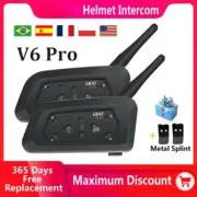Bluetooth Motorcycle Helmet Headset Interphone Communicator 6 Riders Waterproof