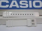 Casio Watch Band LRW-200 White Polished Rubber. 14mm Ladies White Sport Strap