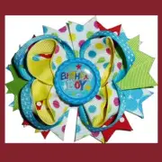 BIRTHDAY BOY polka dots dog collar slide accessory hair bows barrettes or