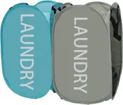 Mesh Laundry Hamper 2Pack Pop up Hamper with Strong Handles, Collapsible Laundry