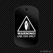 E85 Only Keychain GI dog tag engraved many colors ethanol clean energy