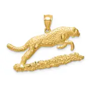 14k Yellow Gold Leopard Pendant