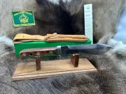 1973 Puma 6399 White Hunter Knife With Jacaranda Handles & Leather Sheath In Box