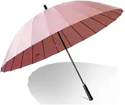 Umbrella Leather Handle Golf Umbrella Windproof Large Travel Rain Umbrella Automatic Open Reinforcement Canopy Vented Umbrella Umbrellas