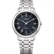 Citizen Exceed AR4000-63E Eco-Drive Analog Solar Watch Men Titanium Silver Black