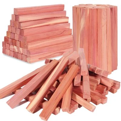 50 Pack Cedar Sticks,100%Aromatic Red Cedar Block Cedar Plank for Closet Storage