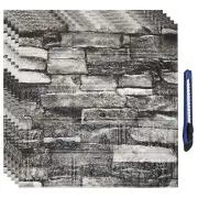 3D Wall Panels Peel and Stick, 30pcs Foam Brick Wallpapers (Gray Brick)