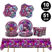 Monster High Theme Birthday Party 10 Guest Tableware Value Pack
