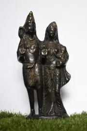12 Inches Lord Shiva And Goddess Parvati Statue Figurine Hand Carved Bronze Idol