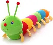Large Multicolor Caterpillar Plushies Collectible for Kids Soft Plush Pillows Cute Kawaii Big Hugging Pillow (50cm 0.12kg)