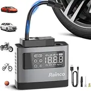 Rainco GTI50 Mini Tyre Inflator Portable Air Compressor with LED Light,Bike pump,Air Pump for car,Mini Car Tyre air pump with Digital Pressure Gauge,Accessories for Bike,Motorcycle,Ball & Air Mattress