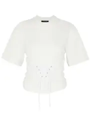 Mugler Cotton Corset T-shirt - Off White - M (UK12 / M) M (UK12 / M)