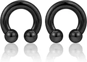 [Longbeauty] Horseshoe Piercing Ring Barbell Stainless Steel Internal Thread Intimate Septum Helix Tragus Nose Lip Nose Ring Ear Piercing Body Jewellery, 10MM, Stainless Steel, No Gemstone