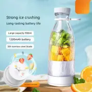 NNEDSZ White Portable Rechargeable Blender Bottle, 500ml, USB Charging, 1200mAh,