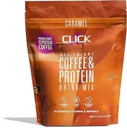 CLICK All-In-One Protein & Coffee Meal Replacement Drink Mix, Caramel, 15.3 Ounce
