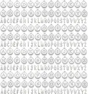 [Baiinjiene] 208pcs Letter Charms Round Letter Pendants A-Z Initial Letter Metal Charms