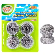 20x Stainless Steel Scourers Heavy Duty Cleaning Brush Sponge Scrubbing Scrubber