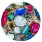 12" Mix Agate Round Table Top, Centre Table, Coffee Table Side Table, Sofa Table