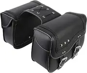 Motorcycle Saddlebags, 30L Water Proof PU Leather Side Bags, Universal Side Tool Bag, Motorcycle Luggage Bag, Throw Over Saddle Bags, Motorcycle Panniers with Reinforced Straps