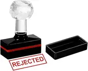 uxcell Rejected Stamp Self Inking, Red Ink Office Stamps Pre Inked Message Stamp Refillable Business Stamp, Black