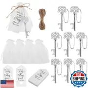 Orlabno 60 PCS Vintage Skeleton Key Bottle Opener with Organza Bags, Thank Yo