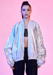 [Current Mood] Spaced Out Holographic Bomber Jacket