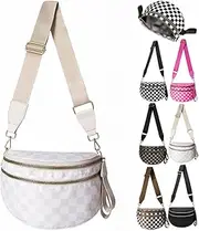 [HUIQINGLI] 2025 New ComfortBag for Women, Spacious Stylish Functional Checkered Bum Large Capacity Bag with Shoulder Strap