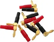 Generic Banana Speaker Wire Connectors 10pcs Replacement 90 Degrees Double Screw Lock Audio Jack Banana Plugs