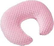 Pillowcase for Nursing Pillow and Positioner for Breastfeeding and Bottle Feeding, Propping Baby, Tummy Time, Baby Sitting Support, Awake-Time Support, Pillow Cover Only (Candy Pink)