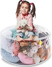 Teenyyou Stuffed Animal Storage Bean Bag Chair Sofa Cover Zipper Large Transparent PVC Stuffed Animal Organizer Bean Bag Seat Only for Organizing Rooms Plush Toys When Filled (24.8 Inch,Chair Style)