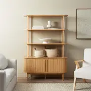 Maeve Shelf With Storage - Natural