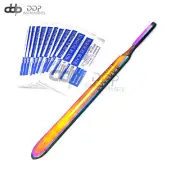 Lot Of 10 Pieces Sterile Surgical Blades #21 With Multi Color Scalpel Handle #4