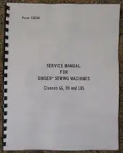 Singer Sewing Machine Class 66 99 185 Service Repair Manual Book How To Set Time