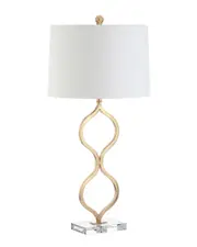 JONATHAN Y Levi 31.5in MetalCrystal LED Table Lamp Leaf