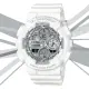 【CASIO 卡西歐】G-SHOCK WOMEN 夏日海濱度假 全白閃耀圓形雙顯錶(GMA-S140VA-7A 防水200米)