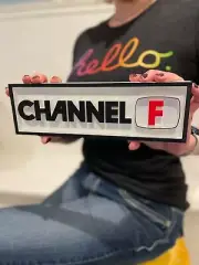 CHANNEL F 3D printed game console placard, retro console sign, multi-color
