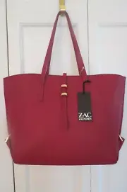 Zac Posen Saffiano Leather Shopper/Tote – Raspberry - NWT - $525