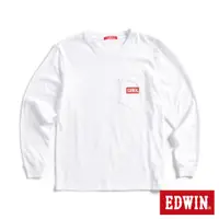 在飛比找蝦皮商城優惠-EDWIN 口袋BOX LOGO長袖T恤(白色)-男款