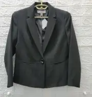 New Kasper Iconic Stretch Holly Jacket Blazer Black Size 10Petite