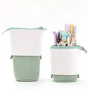 Oyachic Stand Up Pencil Case Transformer Pencil Pouch Telescopic Pen Bag Cute Makeup Bag Cosmetic Organizer Box for Women, Green