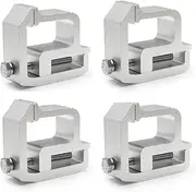 TL 2002 Utility Rail System Mounting Clamp, Set of 4 Aluminum Alloy Truck Cap Clamps with Slotted Jaws, Heavy Duty Adjustable for Canopy