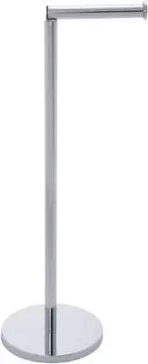 WENKO 19637100 Free-standing toilet roll holder 2 in 1, Stainless steel, 17 X 21