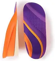 [Generic] Men's and women's height increasing pads made of dual density PU material, with half sized insoles for cushioning and shock absorption (Orange, L)