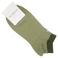 在飛比找momo購物網優惠-【TRUSSARDI】經典刺繡LOGO素面休閒短襪(綠色)
