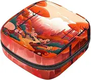 Period Bag,Sanitary Napkin Storage Bag,Autumn Background,Tampon Bag for Purse