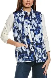 [Jones New York] Women's Quilted Printed Patch Pocket Vest with S